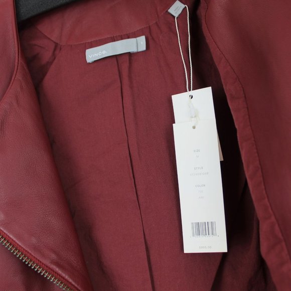 NWT Vince Asymmetric Zip Leather Jacket - Picture 4 of 13